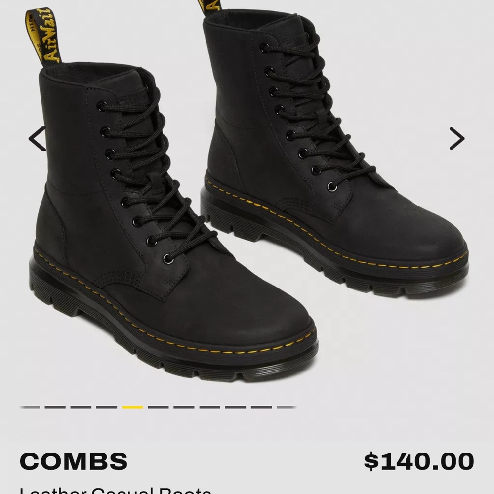 Dr. Martens Black Lace-Up Canvas Combat Boots - Picture 8 of 8